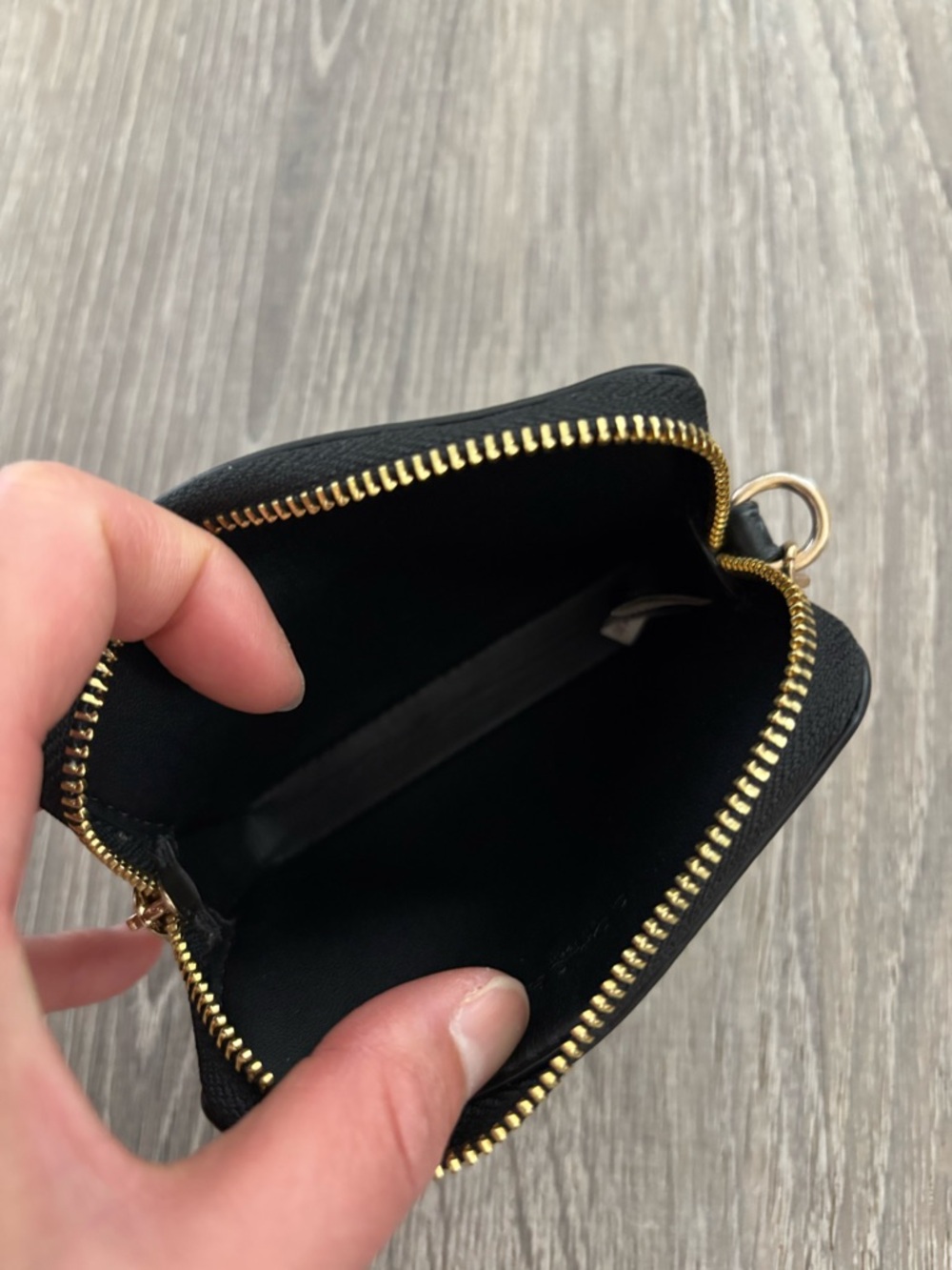 Coach Black Zip Card Case Wallet In Signature Canvas - Picture 8 of 9
